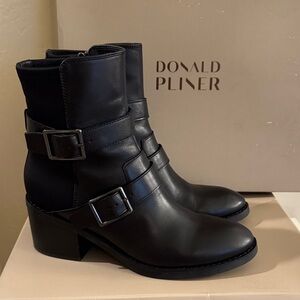 Donald J. Pliner Sleek Black Ankle Booties